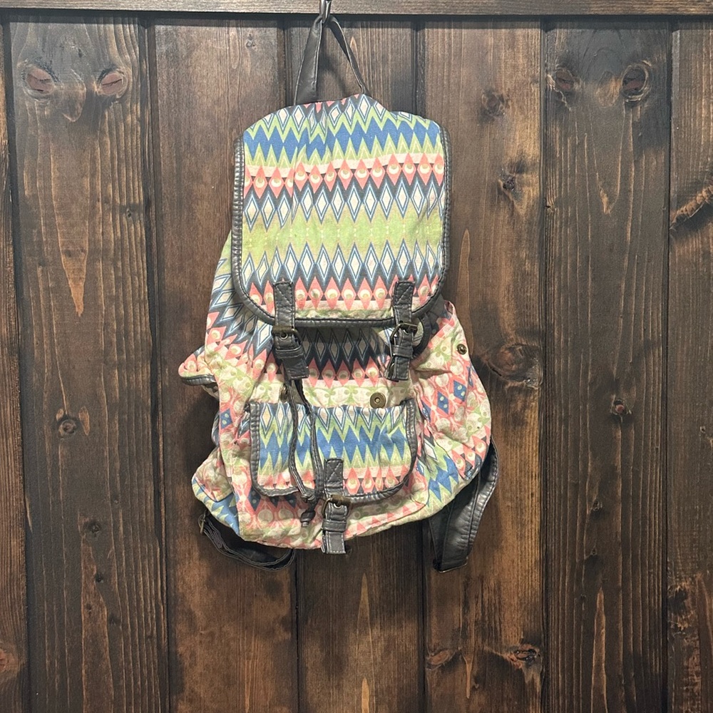 Claire's Multicolor Patterned Backpack - image 1